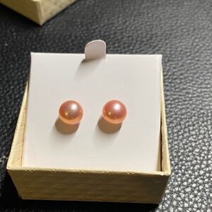 Honora Peachy/Pink Pearl Stud Earrings